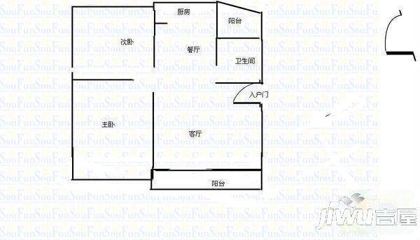 金蓝花园2室2厅1卫户型图