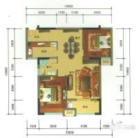 泰富广场2室2厅1卫113㎡户型图