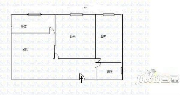 刘家大堰2室2厅1卫户型图