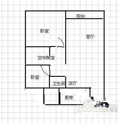 碧翠苑2室2厅1卫户型图