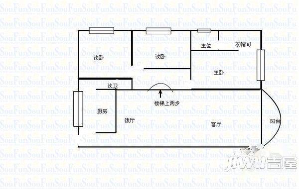 彩陶小区3室2厅2卫户型图