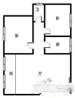 东湖花园2室1厅1卫户型图