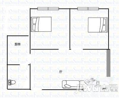 锦苑小区2室1厅1卫户型图