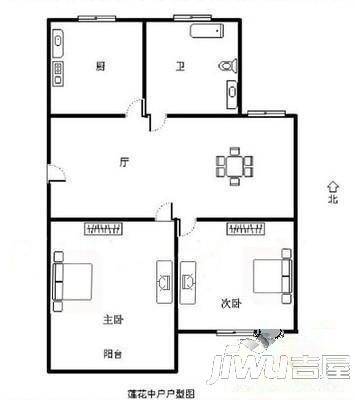 夷陵山庄3室2厅1卫户型图