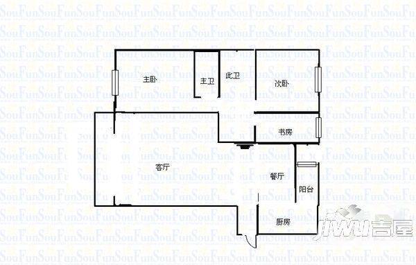 飞鹤花园2室1厅1卫户型图