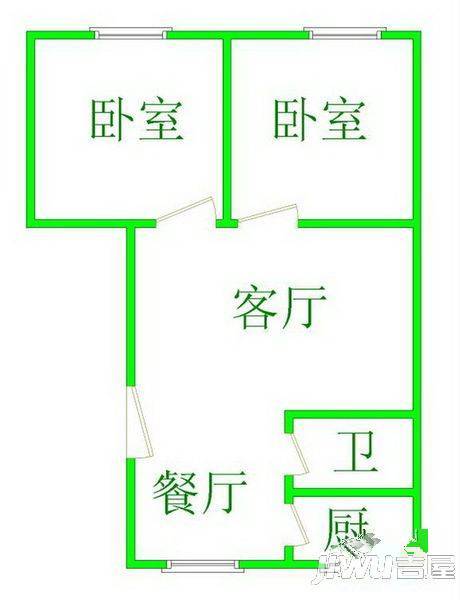 飞鹤花园2室1厅1卫户型图