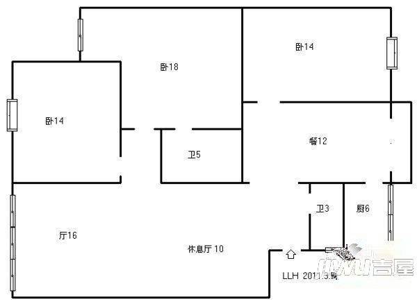 建诚之星3室2厅1卫户型图