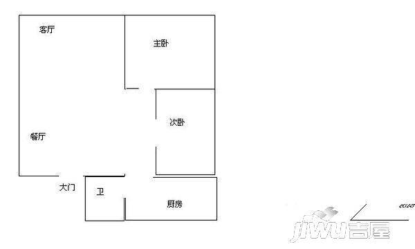 紫林苑2室2厅1卫户型图