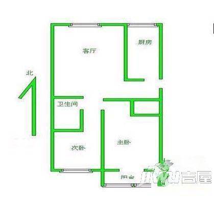 紫晶城园筑2室1厅1卫户型图