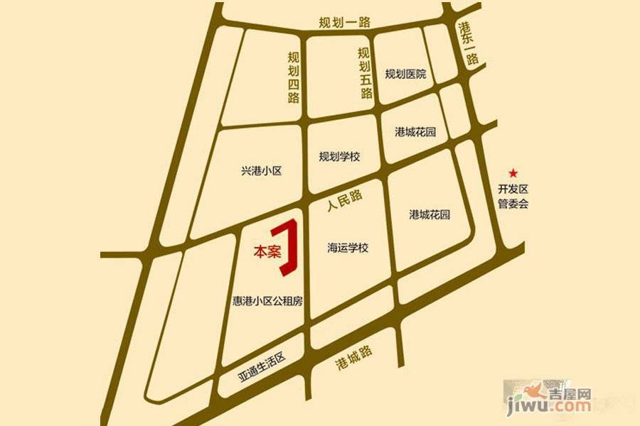 惠港小区沿街旺铺位置交通图