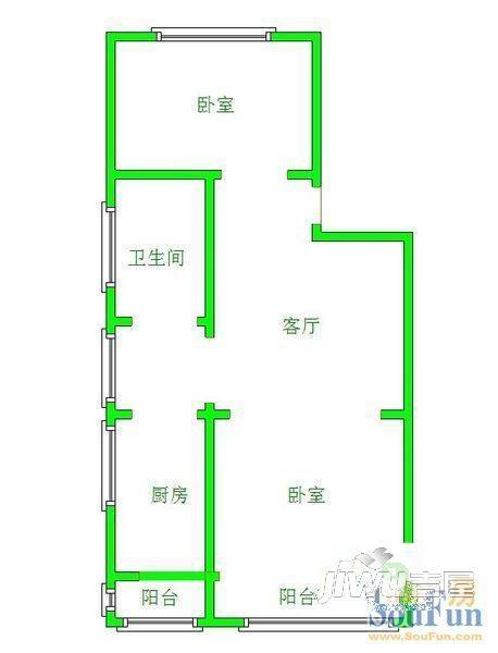 常熟老街集贤村1室1厅1卫户型图