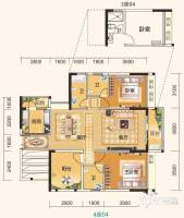 颐澳花园4室2厅2卫94㎡户型图
