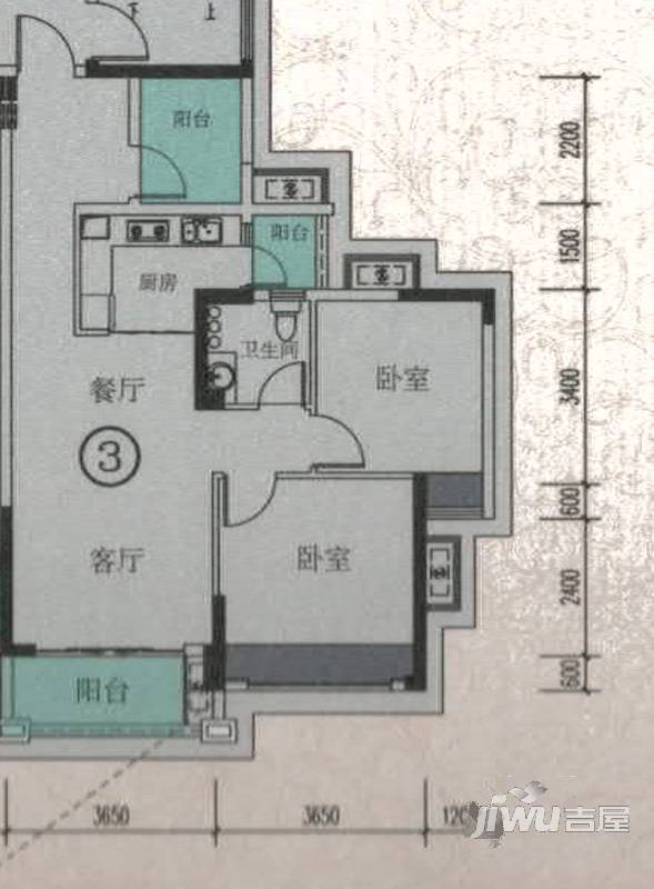 龙光·君悦龙庭普通住宅82㎡户型图