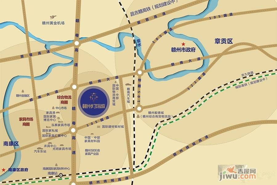 赣州灯饰城位置交通图