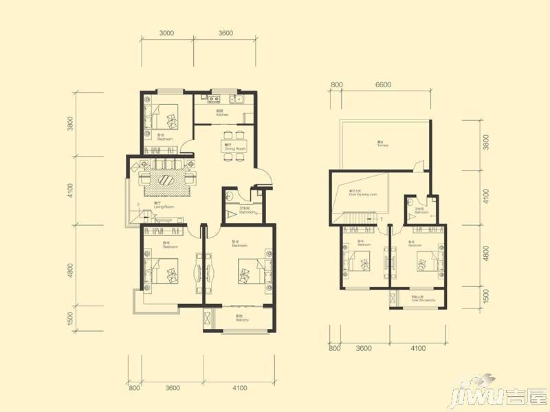 滏阳SOHO3室2厅1卫112.2㎡户型图