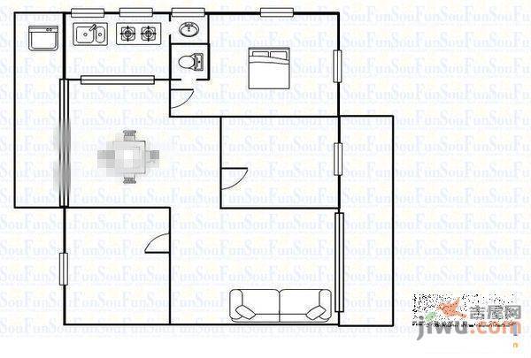 江华里2室1厅1卫户型图