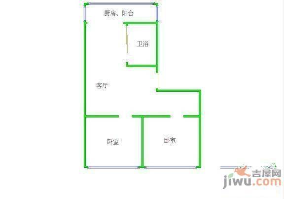 江华里2室1厅1卫户型图