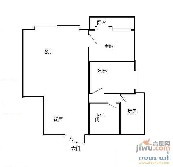 仁美新村2室1厅1卫户型图