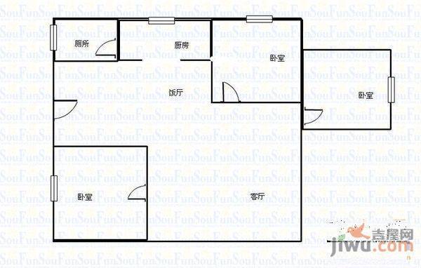 良化新村西3室2厅1卫户型图