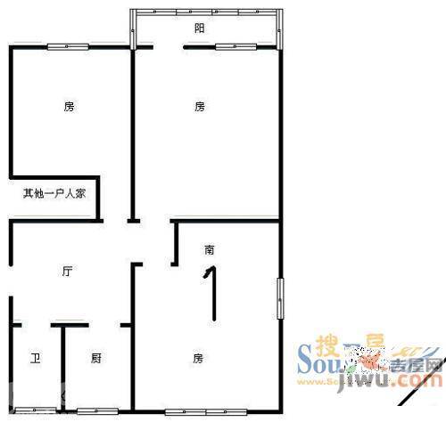 良化新村西3室2厅1卫户型图