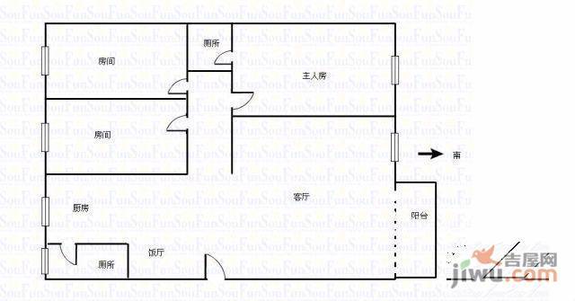 瑞华苑3室2厅2卫户型图