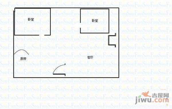 迎宾小苑2室2厅1卫户型图