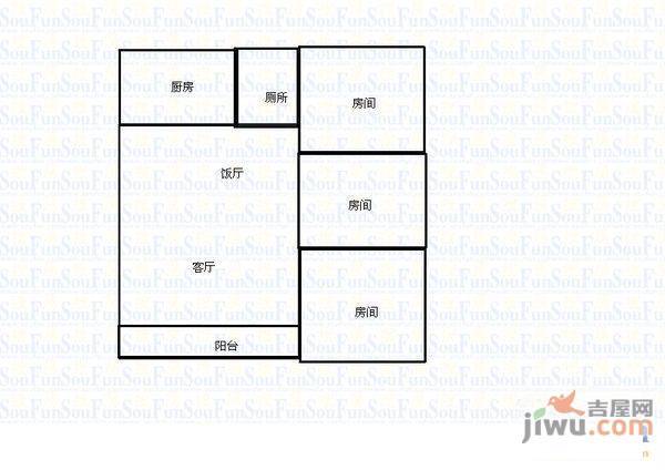 迎宾小苑2室2厅1卫户型图