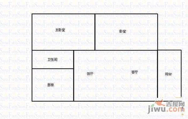 迎宾小苑2室2厅1卫户型图