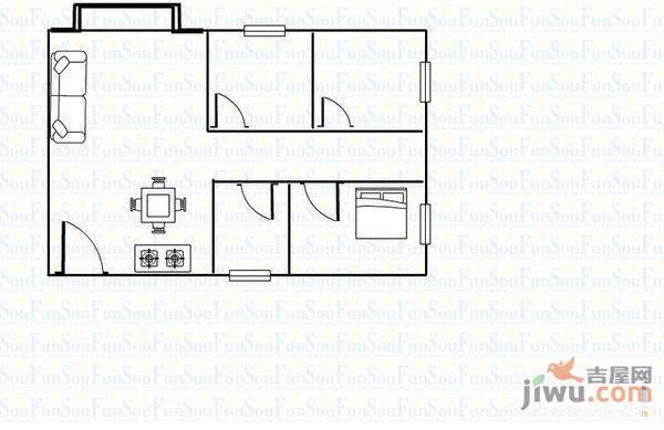 晓港苑2室1厅1卫户型图