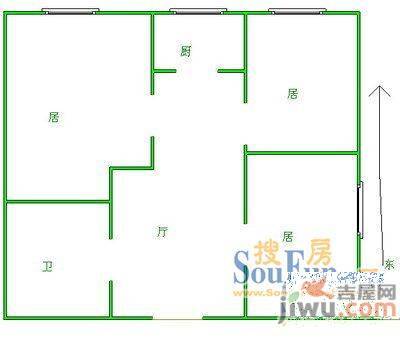 启华苑3室2厅1卫户型图