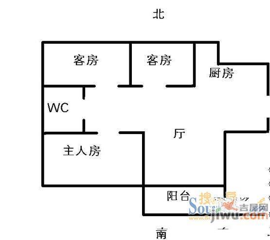 明圆小苑3室2厅2卫户型图