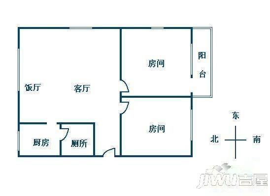 金港小苑3室2厅1卫户型图