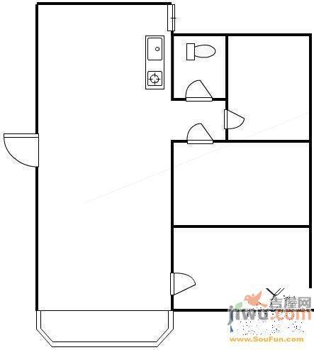 振兴二路小区2室2厅1卫户型图