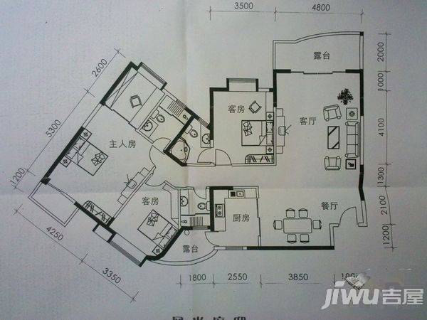 嘉悦豪庭3室2厅2卫户型图