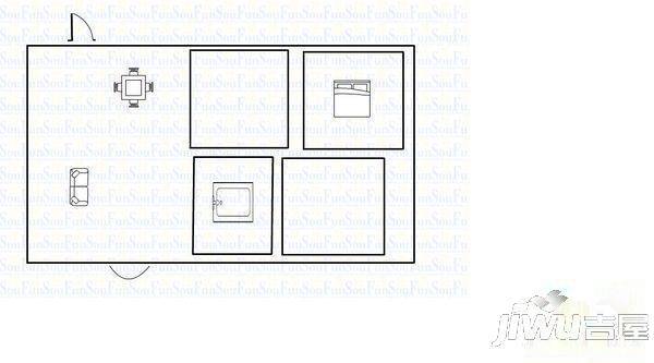 柏嘉阁3室1厅1卫户型图