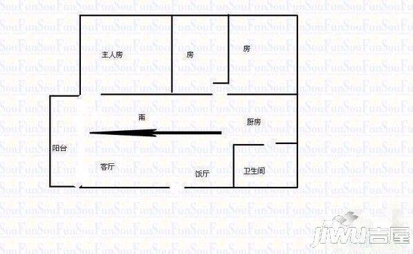 江华小区2室1厅1卫户型图