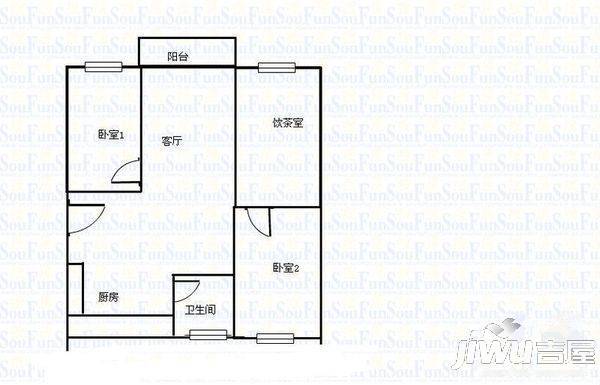 江华小区2室1厅1卫户型图