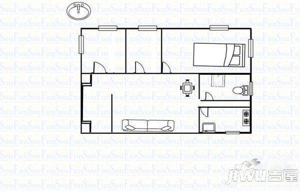 迦南里3室2厅1卫户型图