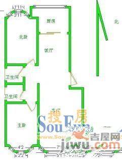 常安广场2室2厅2卫户型图