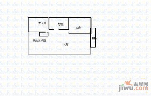 惠民东路小区2室2厅1卫户型图