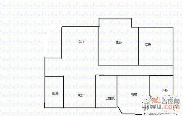 福星花园5室2厅1卫户型图