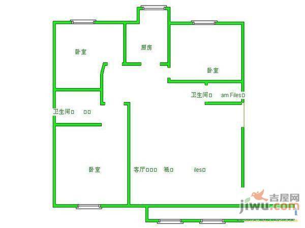 福星花园5室2厅1卫户型图