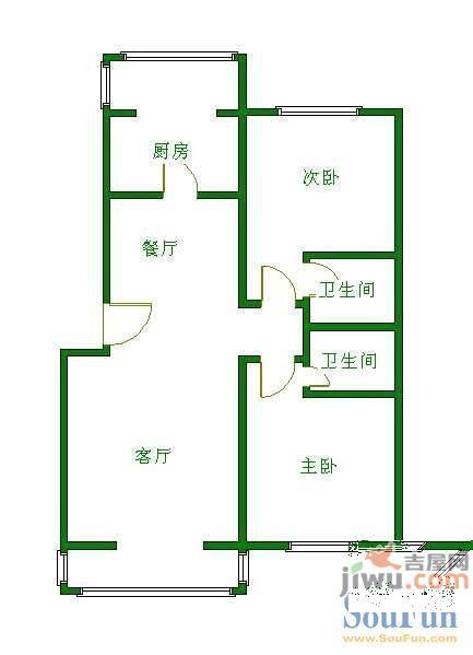 福星花园5室2厅1卫户型图