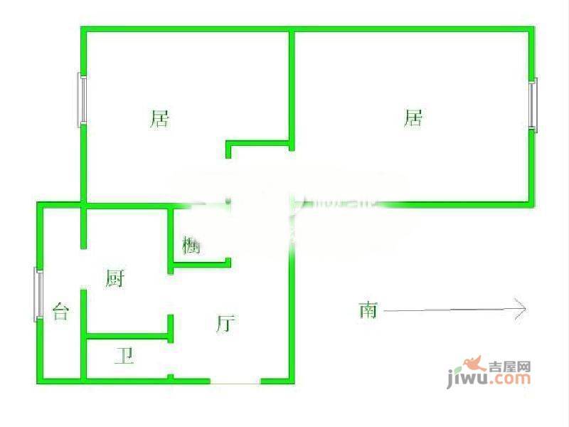 凤翔里2室1厅1卫户型图