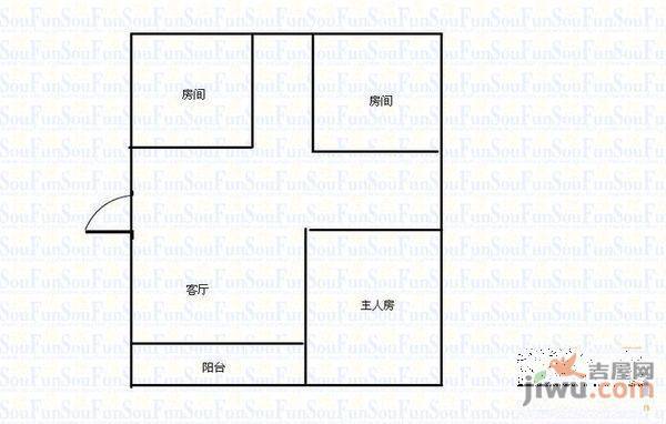 聚德花园2室1厅1卫户型图