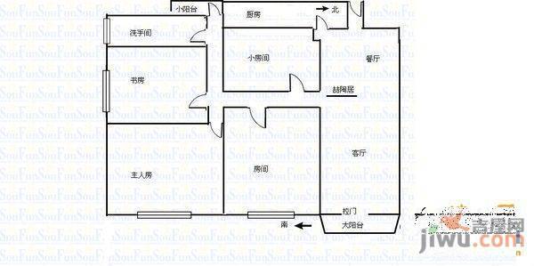 聚德花园2室1厅1卫户型图