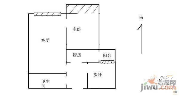 聚德花园2室1厅1卫户型图