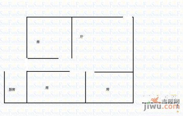 聚德花园2室1厅1卫户型图