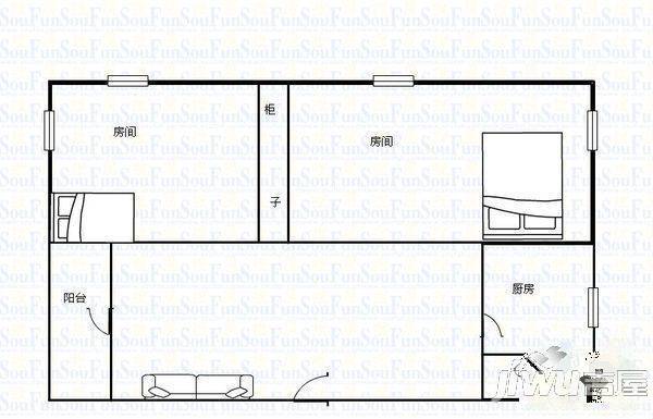 兴南小区2室1厅1卫户型图