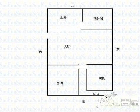 怡清苑2室2厅1卫户型图